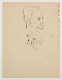 Colin Mawson and unknown figure (R); Untitled (profile of a woman)