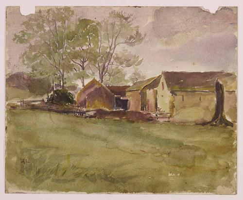 Untitled (landscape) (R); Untitled (road and buildings) (V)