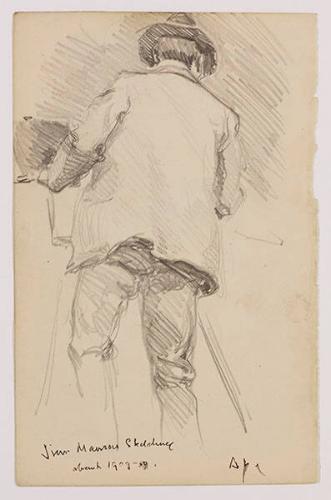 Jim Mawson Sketching (R); Sydney Marsden (V)