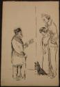 Arthur Lismer, 1885 - 1969
Untitled (man meeting couple with their dog), c.1912-1913
pen and …