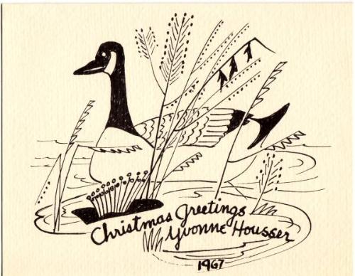 Yvonne McKague Housser (1898 - 1996)
Christmas Greetings  1967
photomechanical print
sheet: …