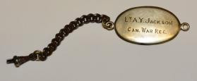 Identification bracelet belonging to Lt. A.Y. Jackson, Canadian War Records
McMichael Canadian…