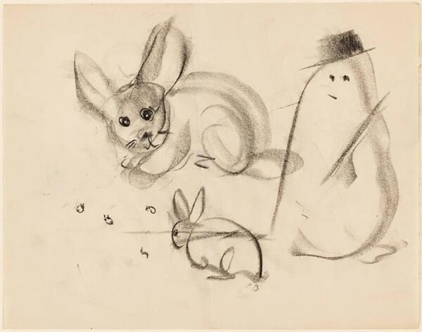 Untitled (snowman, rabbits and bugs)