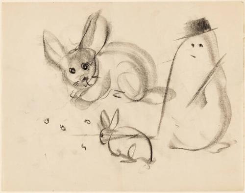 Untitled (snowman, rabbits and bugs)