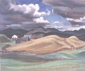 Untitled (yellow hills; farm)
