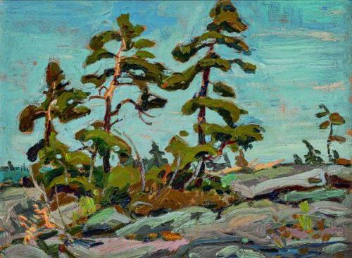 Pines against the Sky (R); Untitled (tree in landscape) (V)