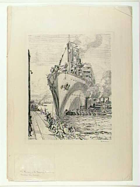 The Return of the Troopship Aquitania
