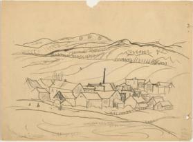 Untitled (small village - St. Fabre, Bic?) (R); Untitled (houses, clothesline) (V)