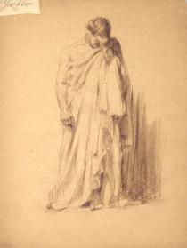 Untitled (standing man in toga) (R); Untitled (rough sketch of male figure) (V)