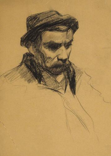 Untitled (study of man's head) (R); Untitled (standing male nude) (V)