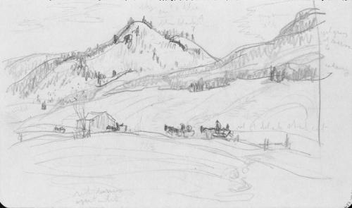 Les Eboules (R); Untitled (barns, les Eboulements) (V)