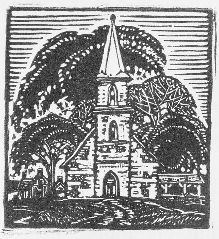 Proof sheet with Bookplate and Church Vignette