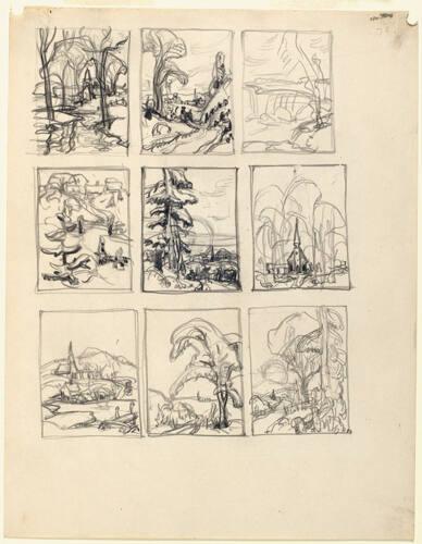 Page of landscape studies