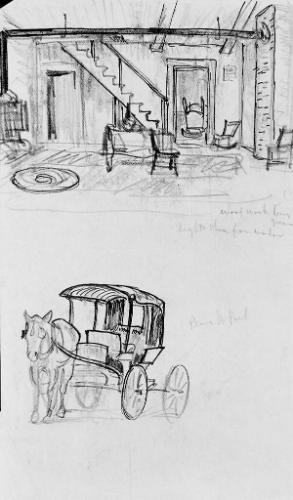 Studies of Interior; and horse and buggy