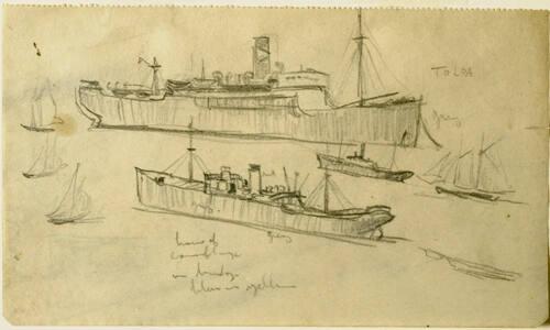 Untitled (study of ships)