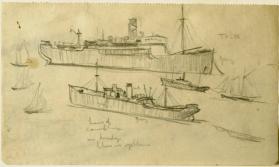 Untitled (study of ships)