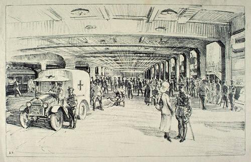 Arrival of a Hospital Ship at Pier no. 2