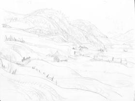 Valley of the Gouffre River (R); Long Barn (V)