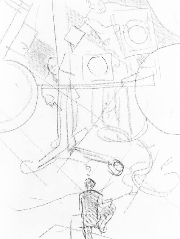 Untitled (figurative, abstract sketch)