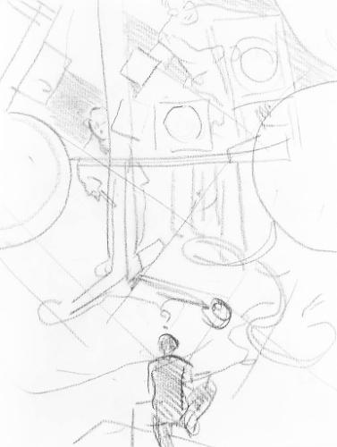 Untitled (figurative, abstract sketch)