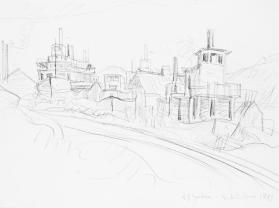 Old River Boats at Whitehorse, Yukon Territory (R); Quonset Huts (V)