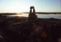 Niungvaliruluit (a window-shaped directional inuksuk for sighting or aligning a location in the…