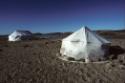 Camp site with a traditional style round tent. 
Between Kiattuuq and Itilliarjuk, Southwest Ba…
