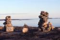 Inuksuit located between Kiattuuq and Itilliarjuk. 
Southwest Baffin Island, Nunavut, 1997

…